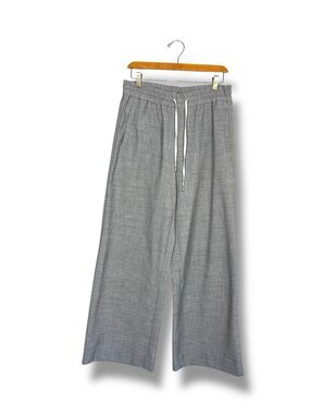 Decjuba Grand Wide Leg Pants Gray Elastic Waist Pockets Medium Australian Chic